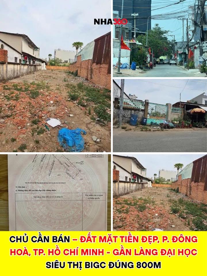 CHỦ GỬI BÁN ĐẤT MẶT TIỀN ĐẸP – KHU NỘI HÓA, P. BÌNH AN, DĨ AN | Nha360