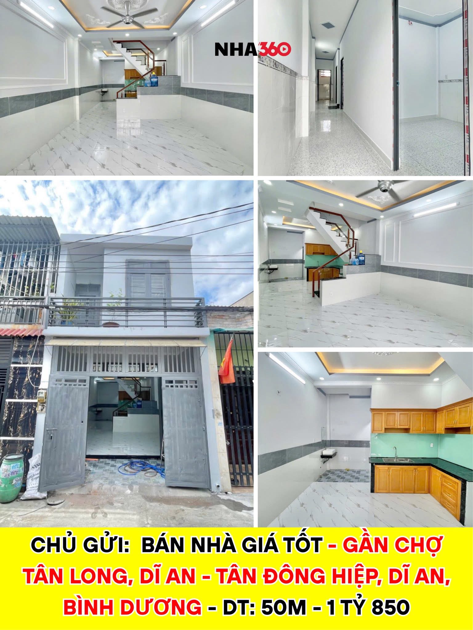 BÁN NHÀ GIÁ TỐT – 4 x 12.5m GẦN CHỢ TÂN LONG, DĨ AN | Nha360