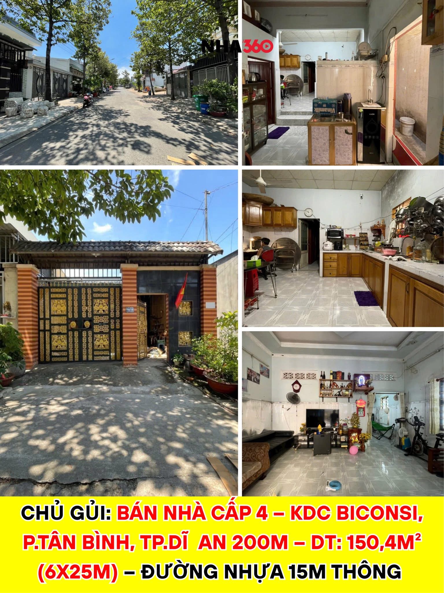 BÁN NHÀ CẤP 4 – KDC BICONSI, P.TÂN BÌNH, TP.DĨ AN | Nha360