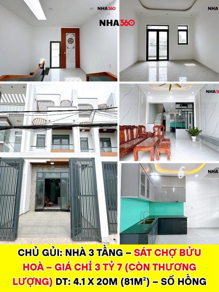NHÀ 3 TẦNG – SÁT CHỢ BỬU HOÀ – GIÁ CHỈ 3 TỶ 7 (Còn thương lượng) | Nha360
