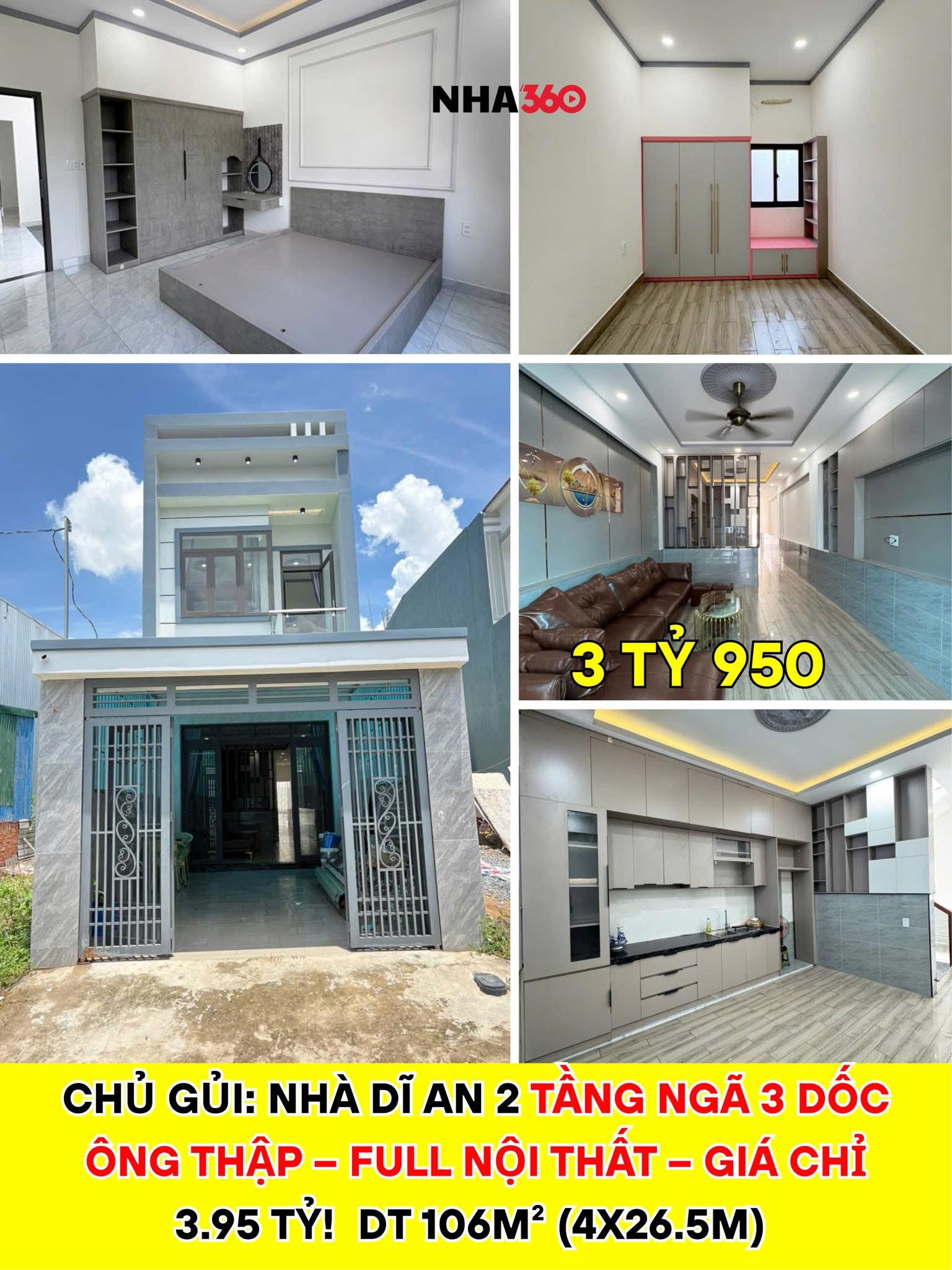 NHÀ DĨ AN 1 TRỆT 1 LẦU NGÃ 3 DỐC ÔNG THẬP – FULL NỘI THẤT –! Nha360