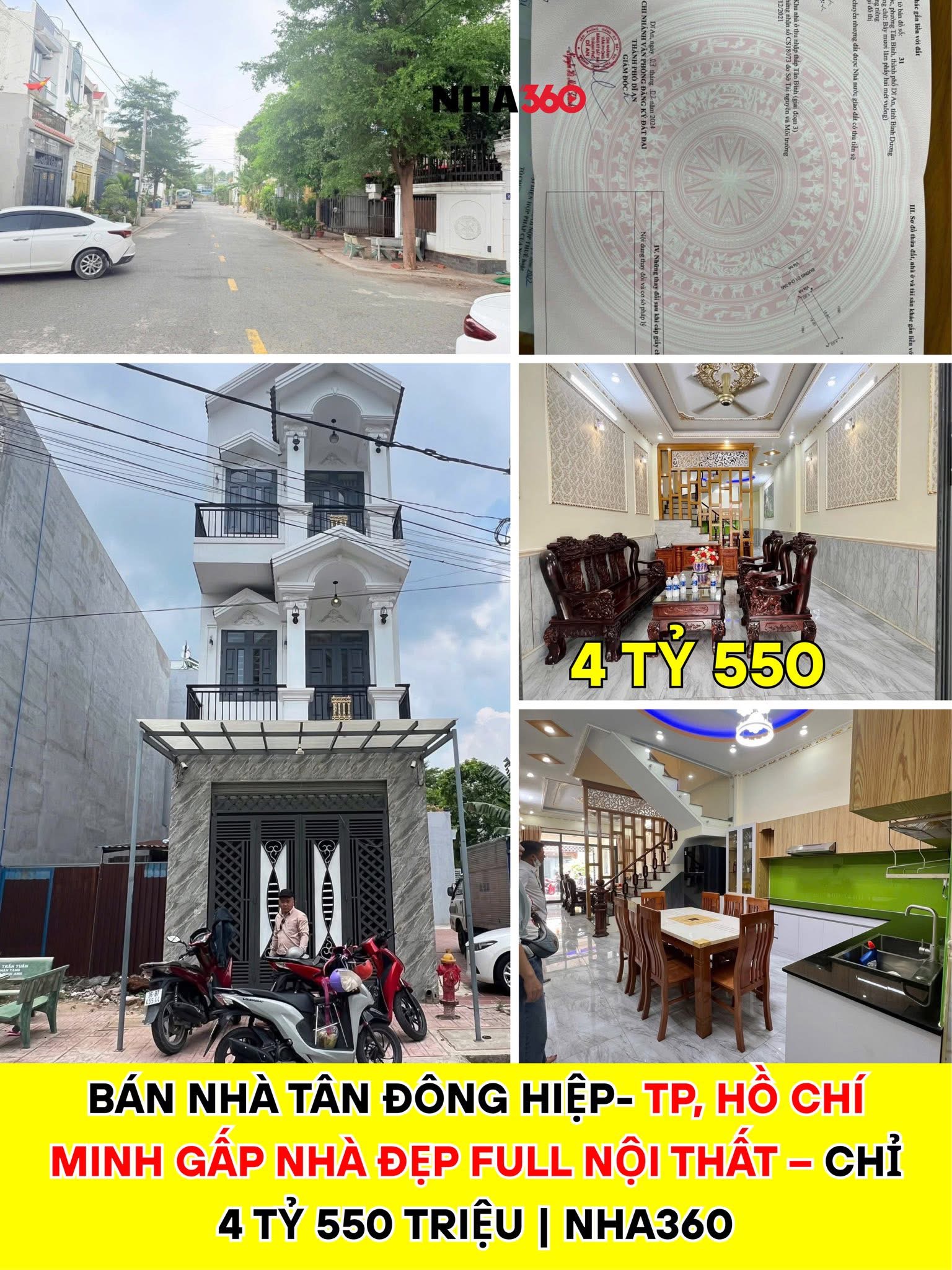 BÁN NHÀ TÂN ĐÔNG HIỆP- TP, HỒ CHÍ MINH GẤP NHÀ ĐẸP FULL NỘI THẤT – CHỈ 4 TỶ 550 TRIỆU | Nha360