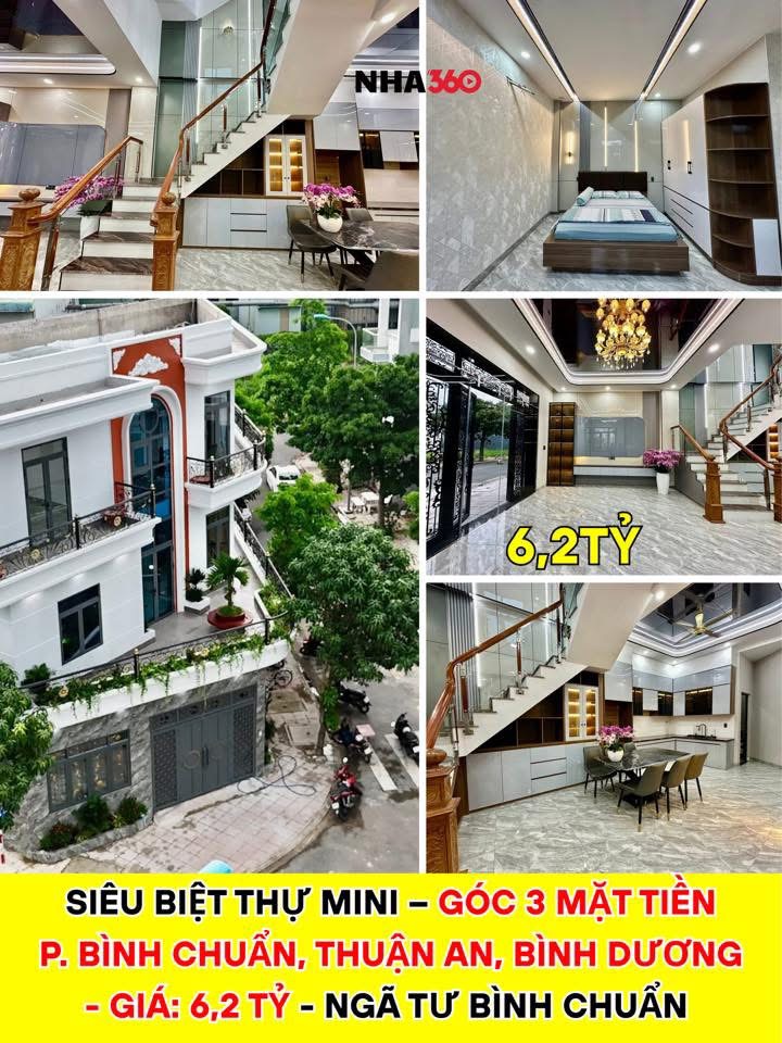SIÊU BIỆT THỰ MINI – GÓC 3 MẶT TIỀN P. Bình Chuẩn, Thuận An, Bình Dương – Giá: 6,2 tỷ – Ngã tư bình chuẩn