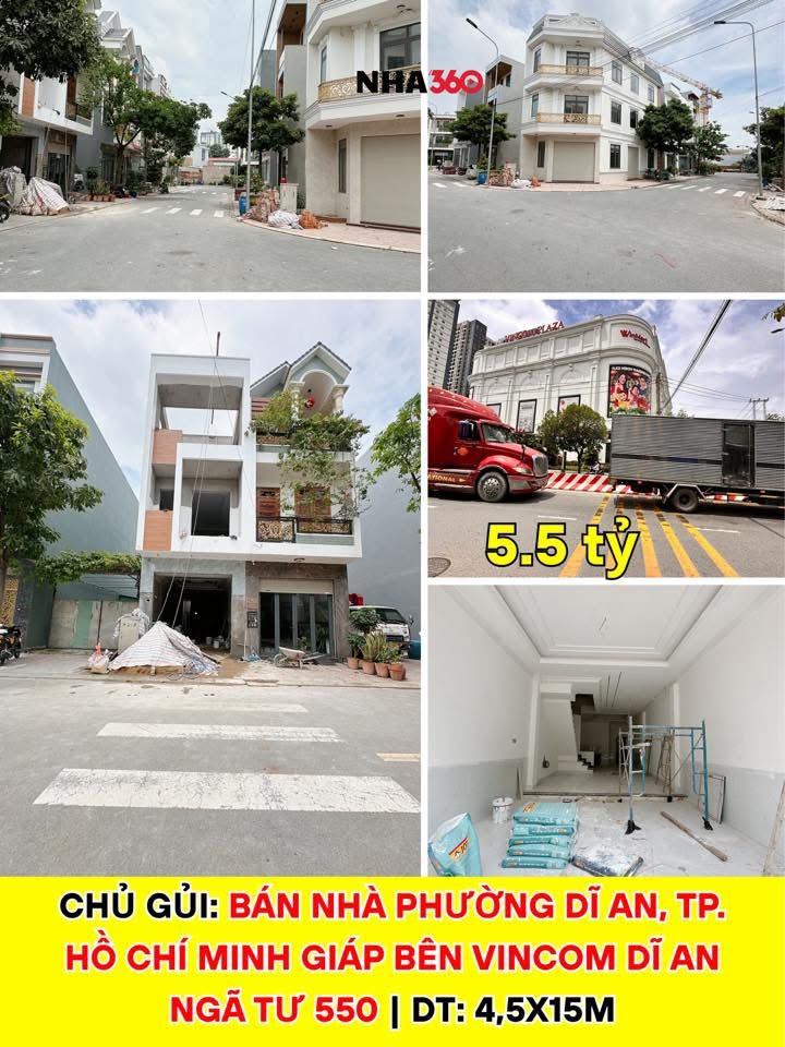 Bán nhà phường Dĩ An, TP. Hồ Chí Minh giáp bên Vincom Dĩ An ngã tư 550 | Nha360